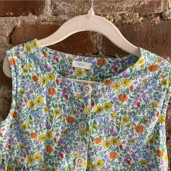 Next UK Floral Pinafore Dress Cotton 5/6/7 See measurements - Picture 6 of 12